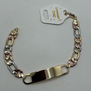 Gold filled 3 tones Chain Bracelet for men’s